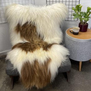 Islandsk lammeskind langh�ret naturligt brun str XL - 4313