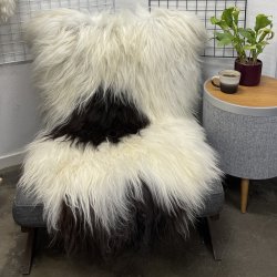Islandsk lammeskind langh�ret plettet str XL - 4229