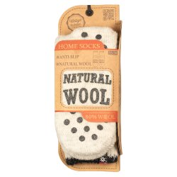 Uldsokker skridsikre 80 % uld hvid