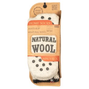 Uldsokker skridsikre 80 % uld hvid