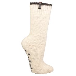 Uldsokker skridsikre 80 % uld hvid