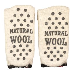 Uldsokker skridsikre 80 % uld hvid