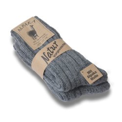 Uldsokker med Alpakauld Tykke  88 % Uld 2 par