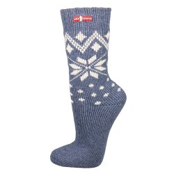 Uldsokker tykke Dansk Flag 80% uld bl