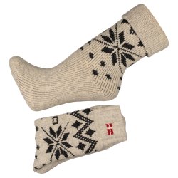 Uldsokker tykke Dansk Flag 80 % uld