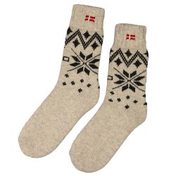 Uldsokker tykke Dansk Flag 80 % uld