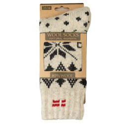 Uldsokker tykke Dansk Flag 80 % uld