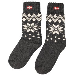 Uldsokker tykke danske flag 80 % uld koks