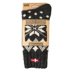 Uldsokker tykke danske flag 80 % uld koks