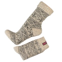 Uldsokker Norsk flag 80% uld gr