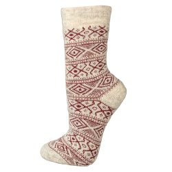 Uldsokker norsk flag 80 % uld rd