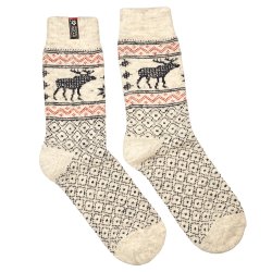 Uldsokker Elgmotiv 80% uld