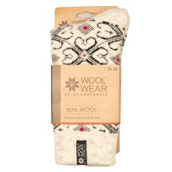 Uldsokker Hjerte-mnster 80% uld