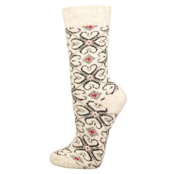 Uldsokker Hjerte-mnster 80% uld