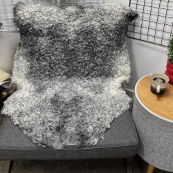 Gottlandsk Lammeskind grt krllet vaskbar - 8009