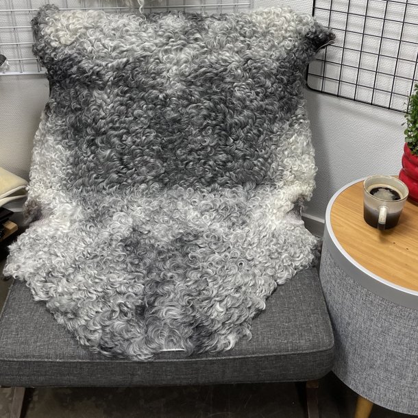 Gottlandsk Lammeskind grt krllet vaskbar - 8009