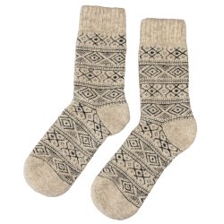 Uldsokker Norsk flag 80% uld gr