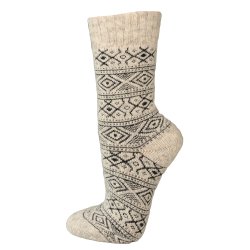 Uldsokker Norsk flag 80% uld gr